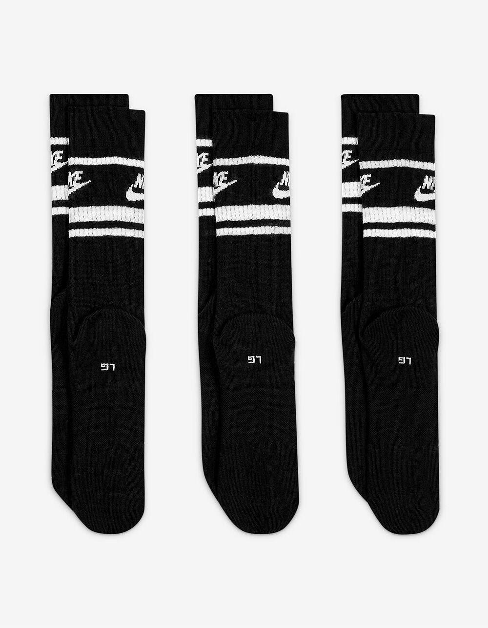 NIKE Sportswear Dri-FIT Everyday Essential 3 Pack Mens Crew Socks - BLK/WHT Product Image