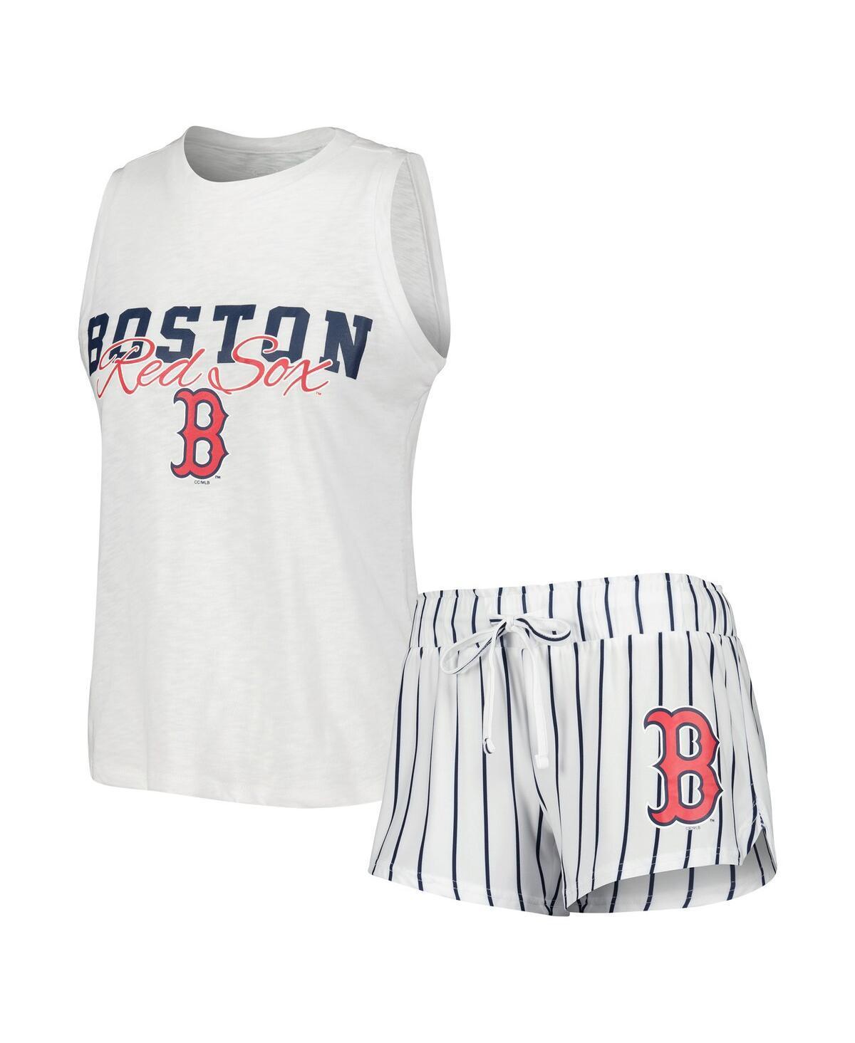 Womens Concepts Sport Boston Red Sox Reel Pinstripe Tank Top & Shorts Sleep Set Product Image