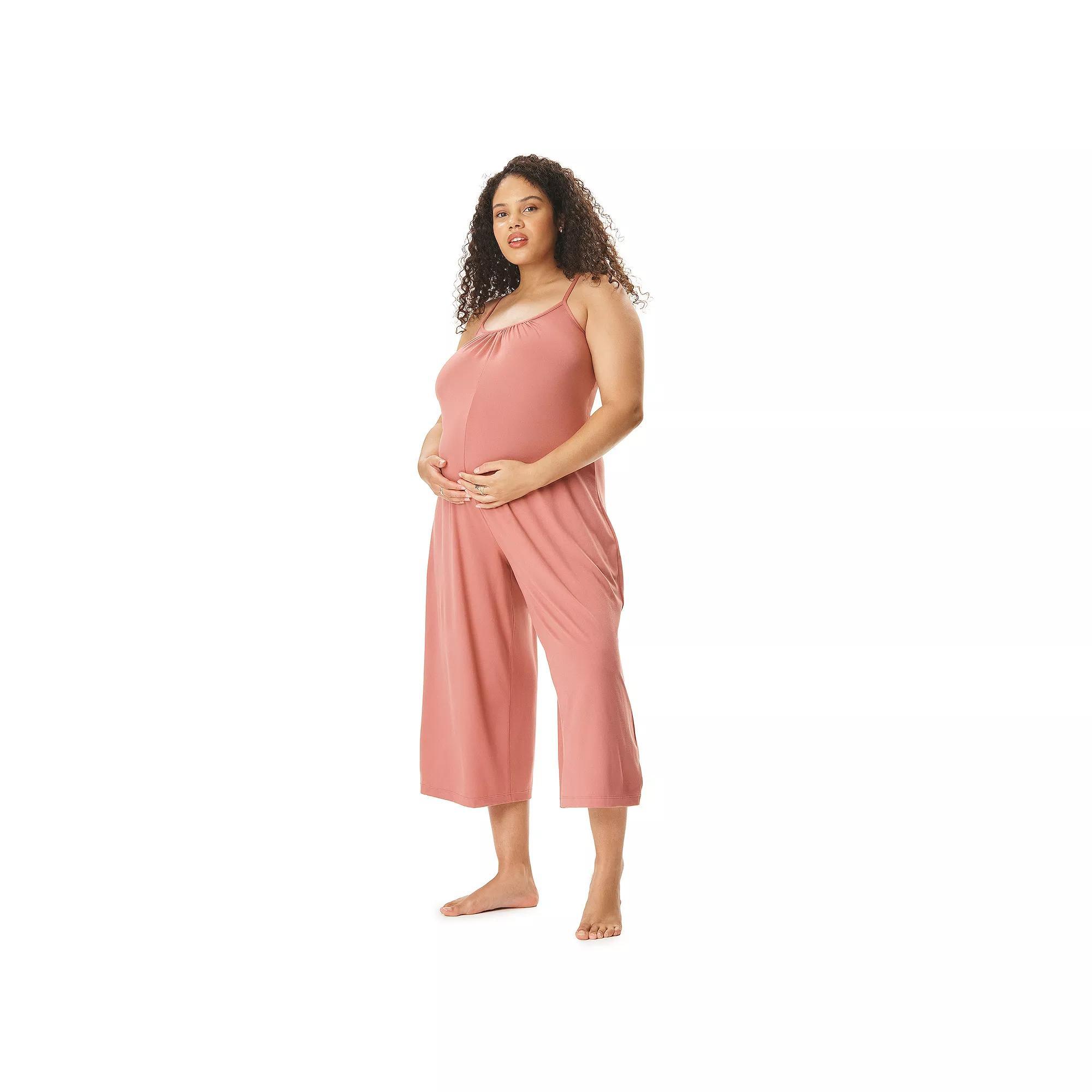 Maternity Motherhood Lounge Romper, Womens Pink Product Image