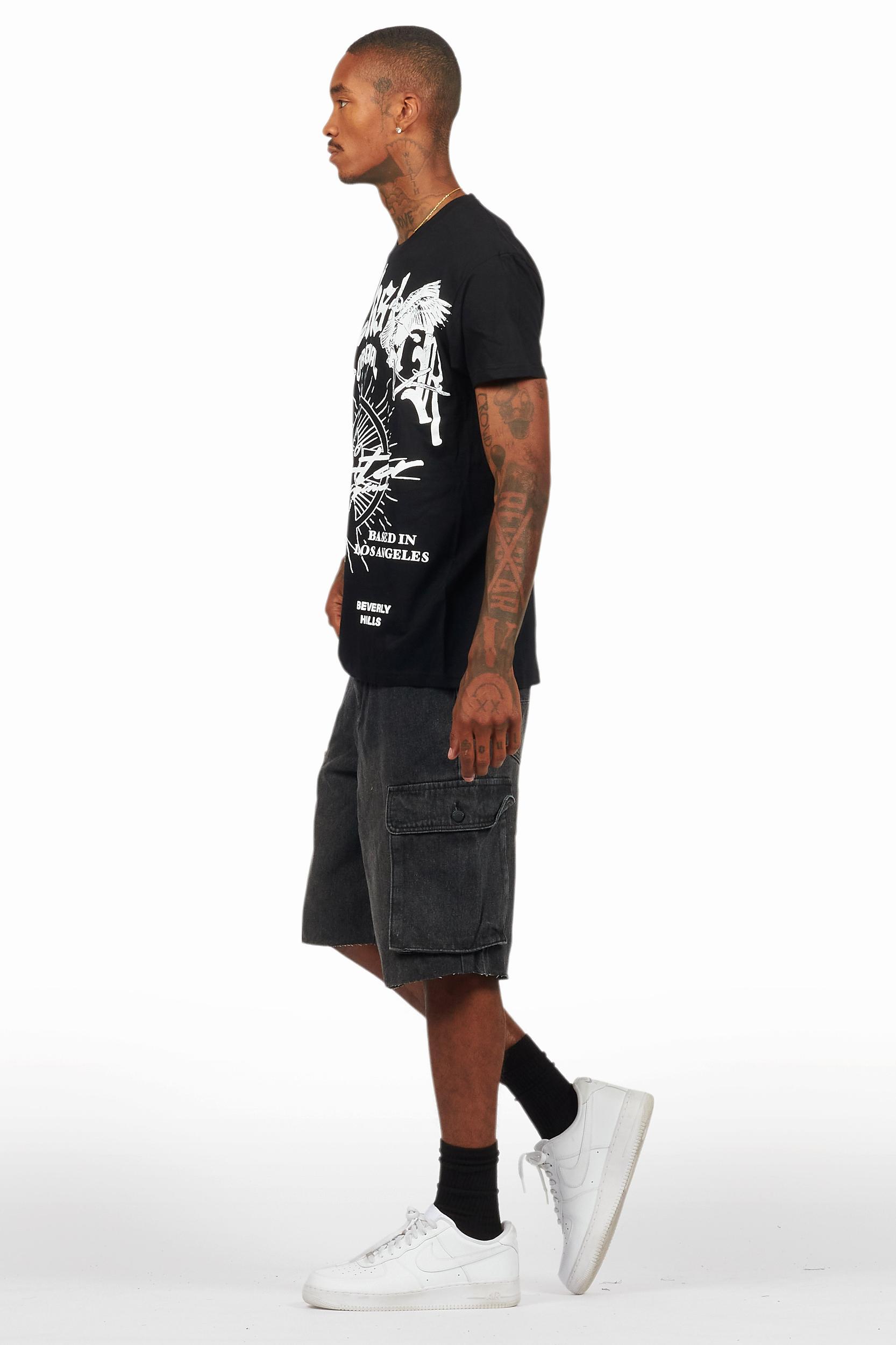 Javonuna Navy T-Shirt Short Set Female Product Image