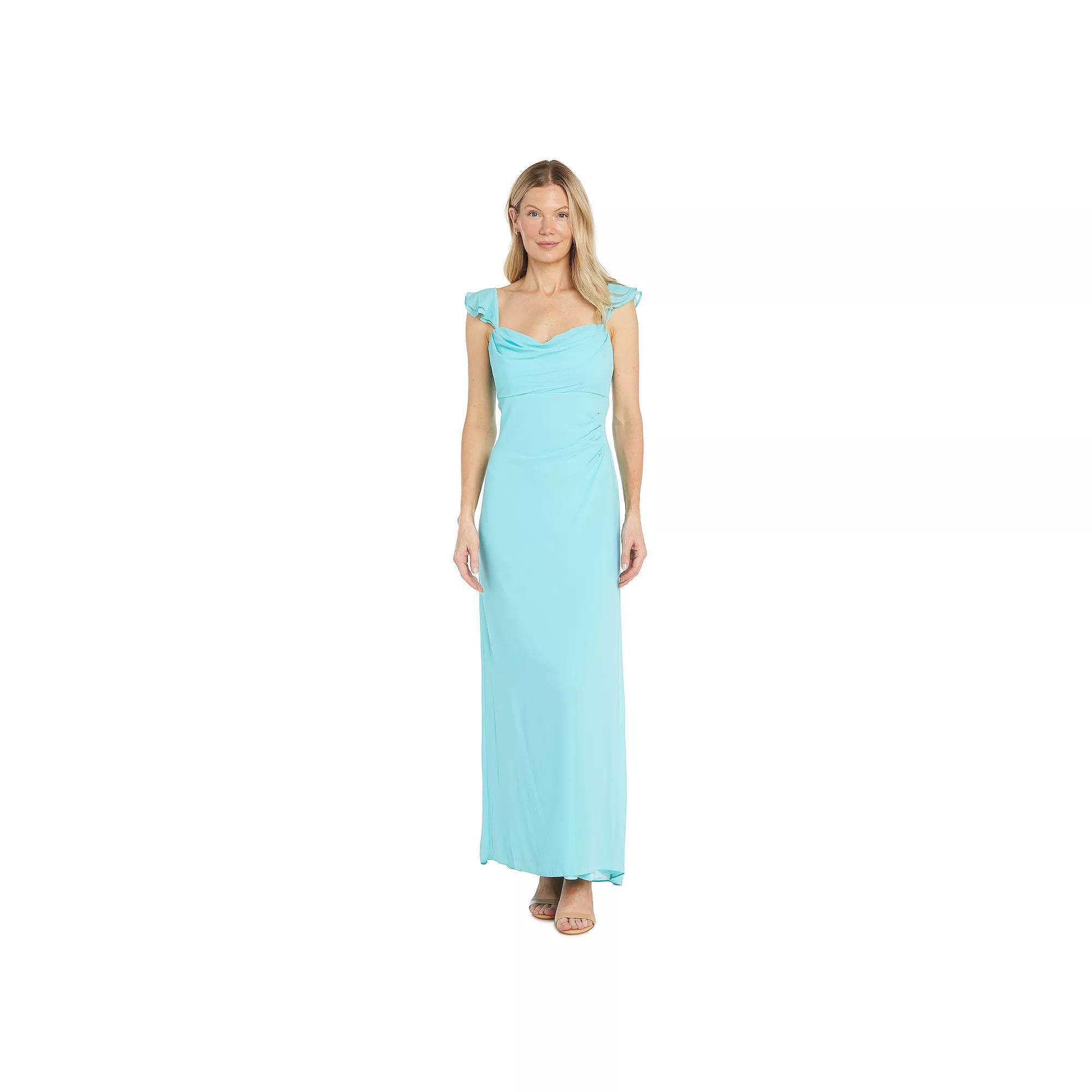 Women's R&M Richards Chiffon Layered Ruffle Sleeve Sweetheart Maxi Dress, Size: 14, Purple Product Image