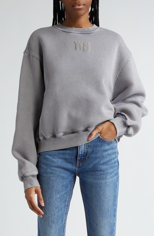 alexanderwang. t Essential Terry Crew Sweatshirt with Puff Paint Logo Product Image