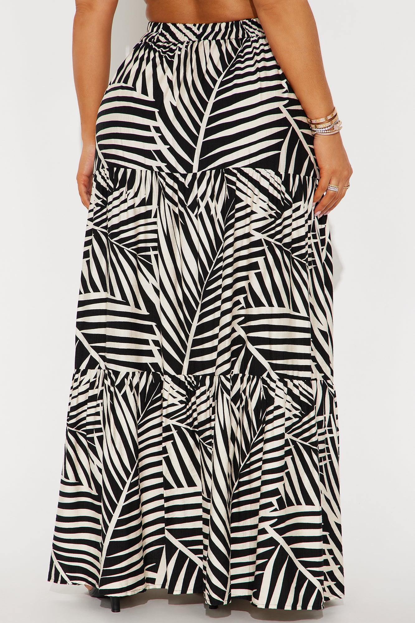 Aruba Tiered Maxi Skirt - Black/combo Product Image