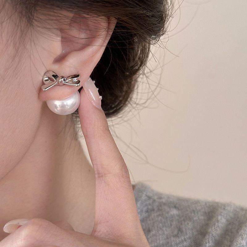 925 Sterling Silver Bowknot Ear Jacket Product Image