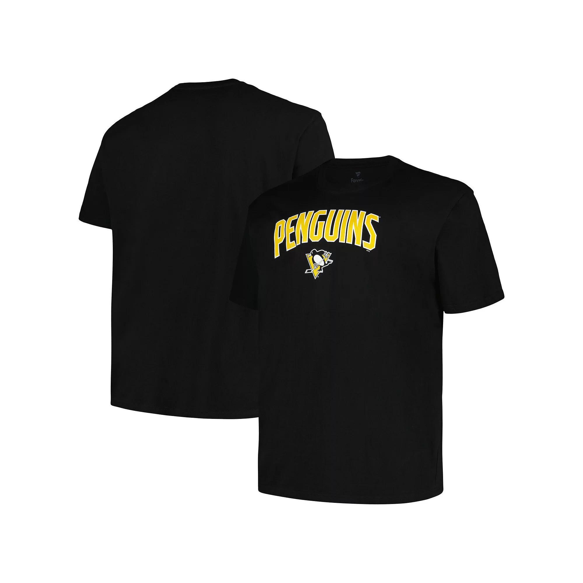 Men's Profile Black Pittsburgh Penguins Big & Tall Arch Over Logo T-Shirt, Size: 5XB Product Image
