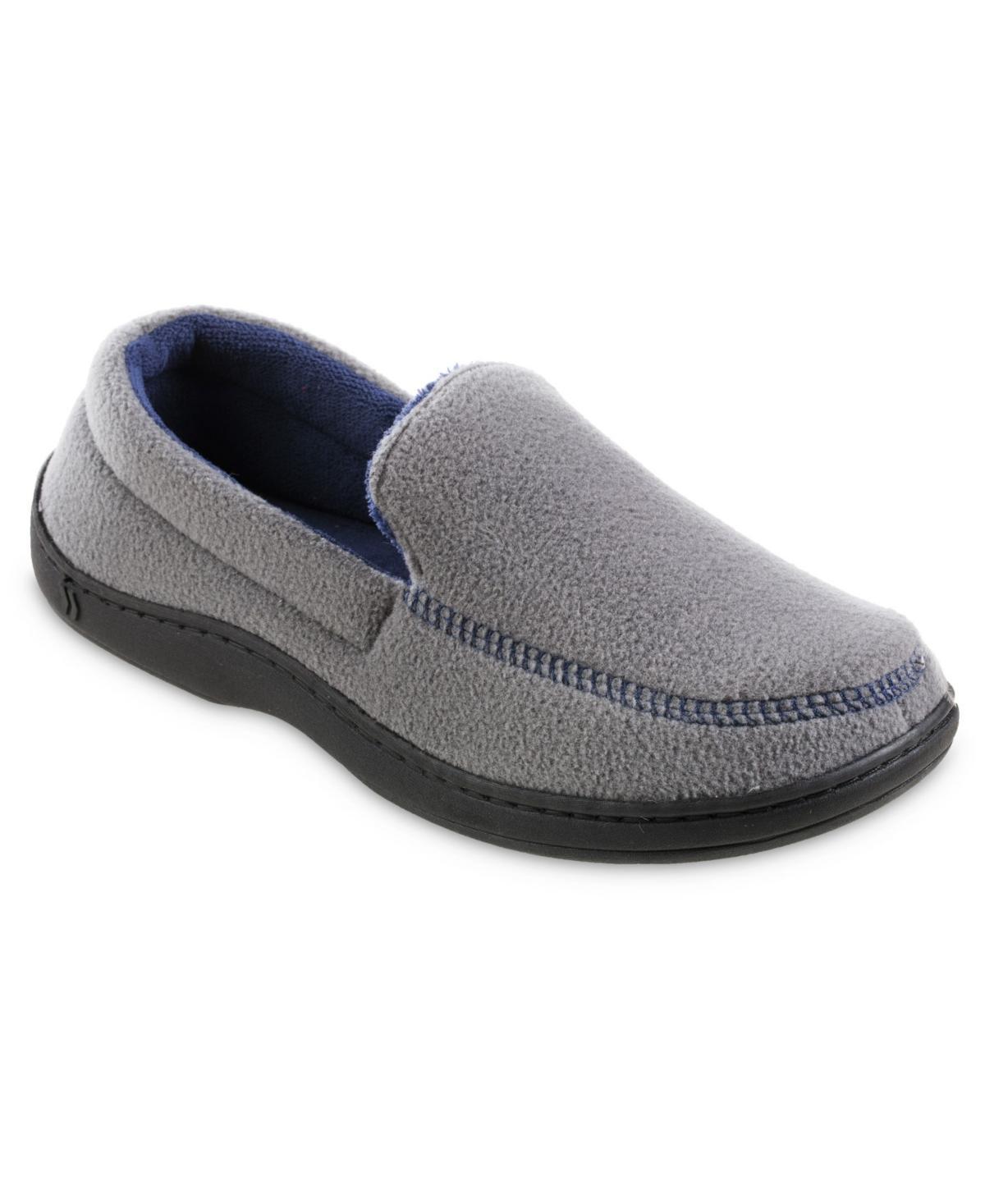 isotoner Roman Recycled Fleece Men's Moccasin Slippers, Size: Medium, Grey Product Image