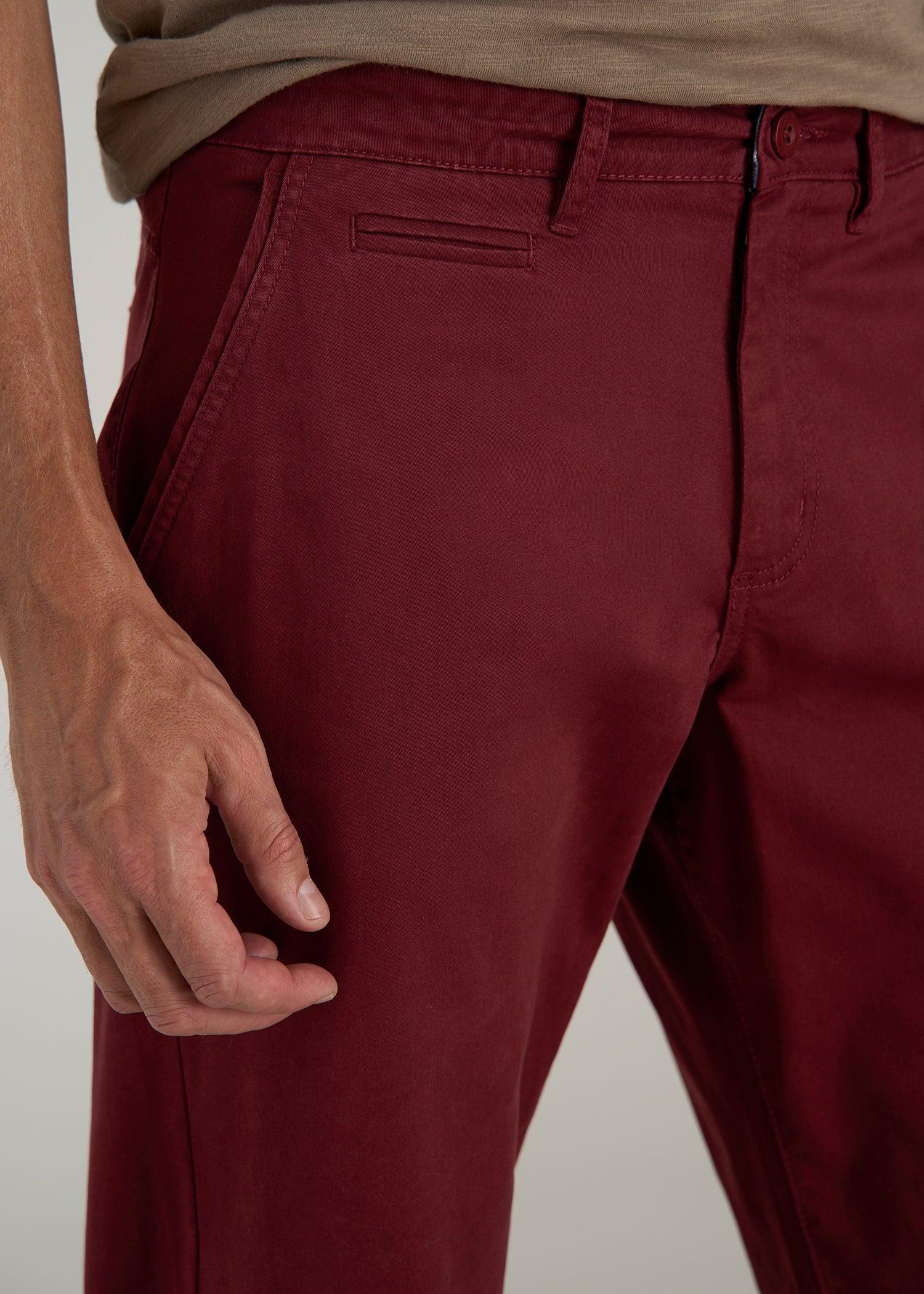 J1 STRAIGHT Leg Chinos for Tall Men in Red Ochre Product Image