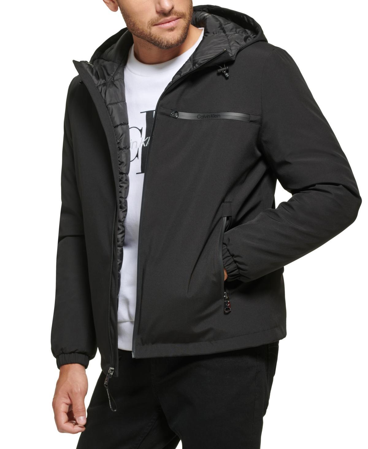 Calvin Klein Mens Infinite Stretch Water-Resistant Hooded Jacket Product Image
