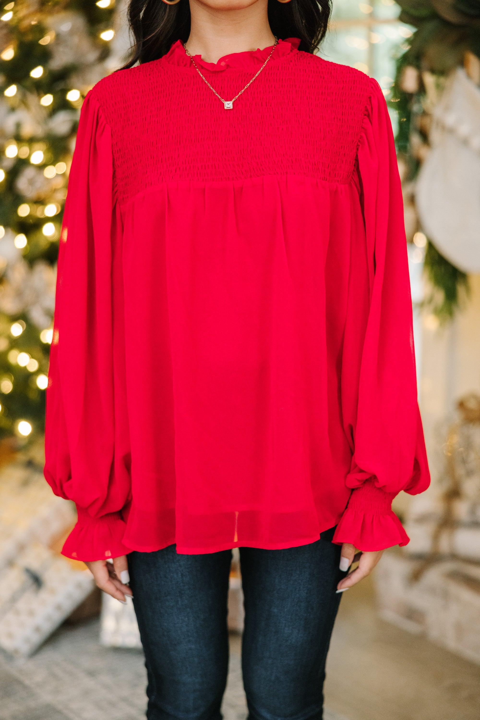 Run With It Red Blouse Female Product Image