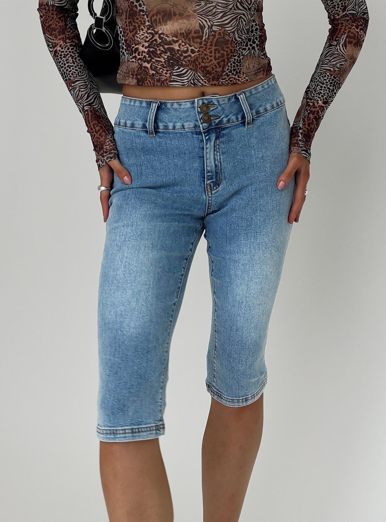 Elidi Denim 3/4 Pant Blue Product Image