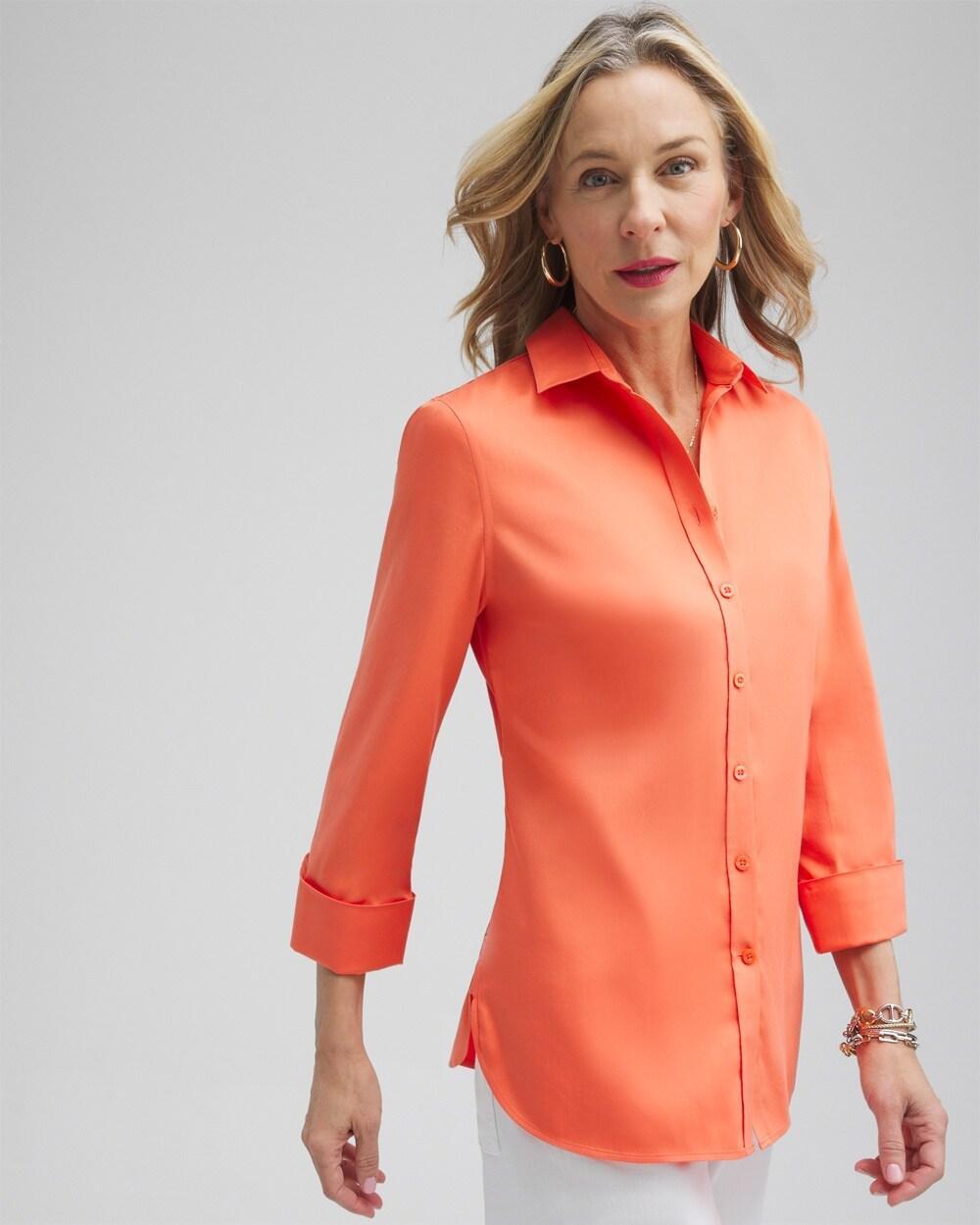 Women's No Iron 3/4 Sleeve Stretch Shirt Product Image