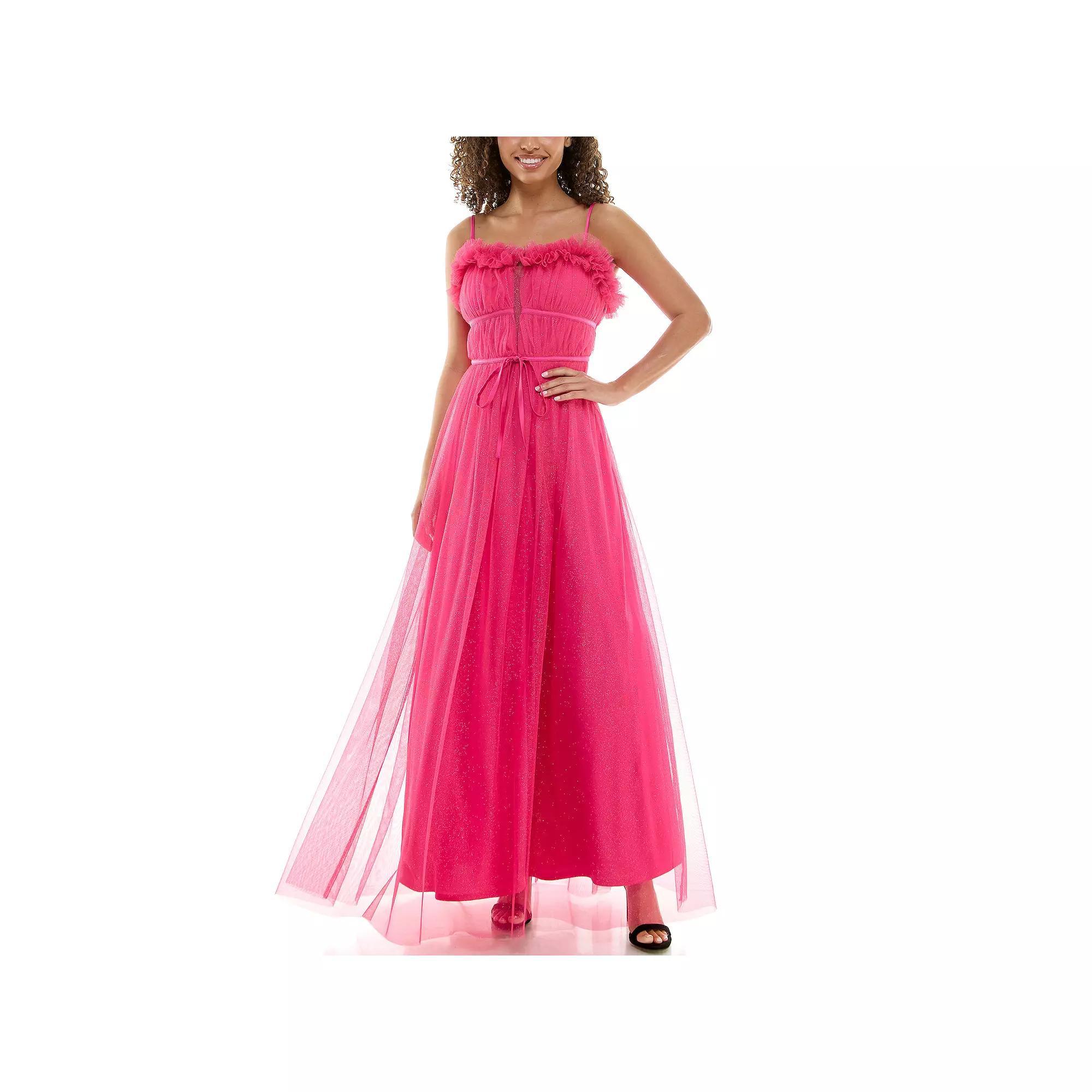 Women's Maison Tara Glitter Tulle Ballgown, Size: 9/10, Bubblegum Product Image