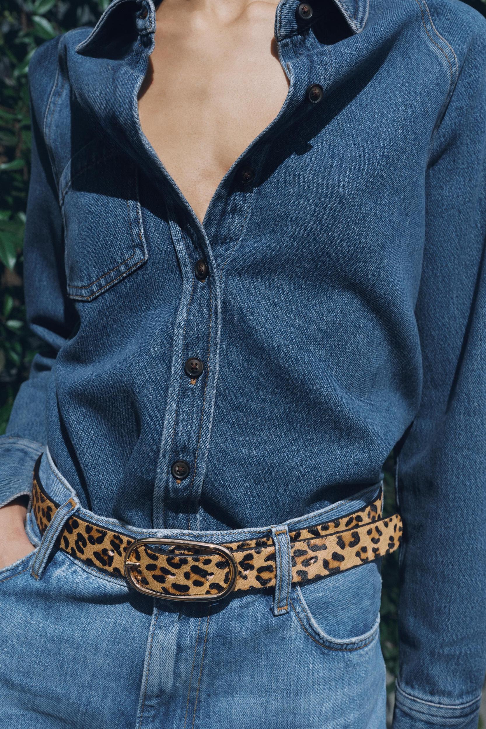 ANIMAL PRINT LEATHER BELT Product Image