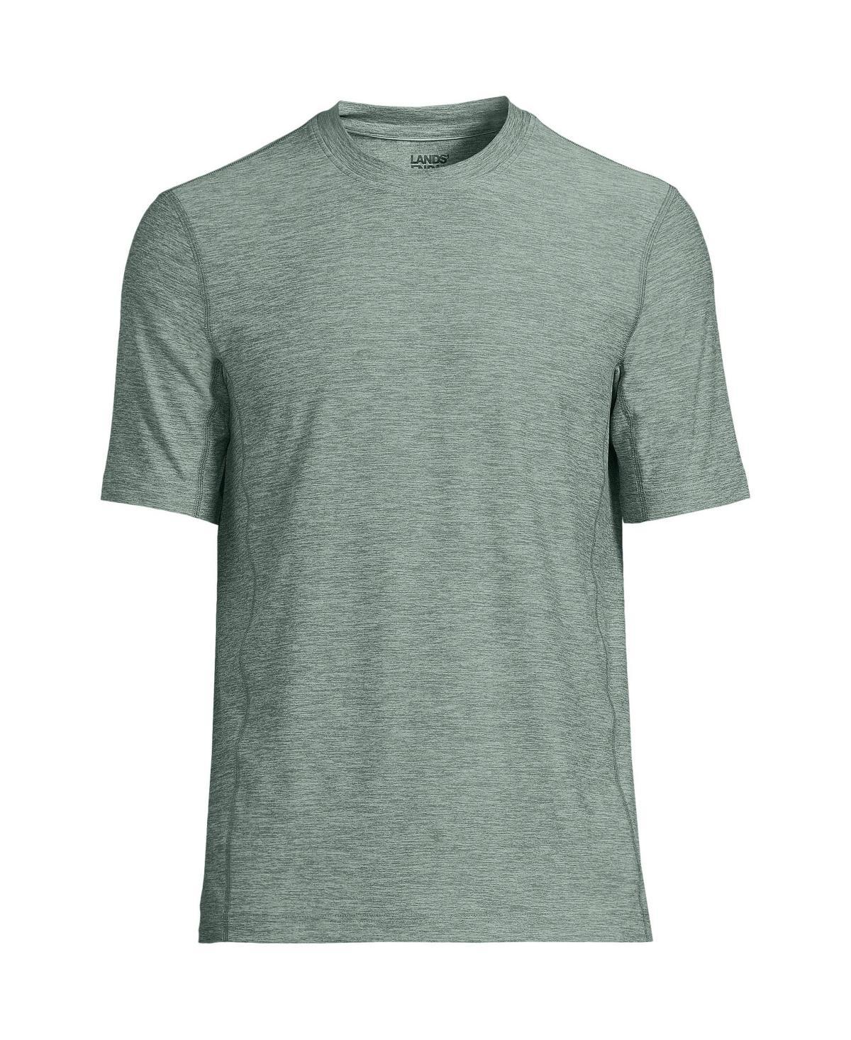 Men's Lands' End Short Sleeve Performance Hybrid Crewneck Tee, Size: Medium, Blue Spacedye Product Image