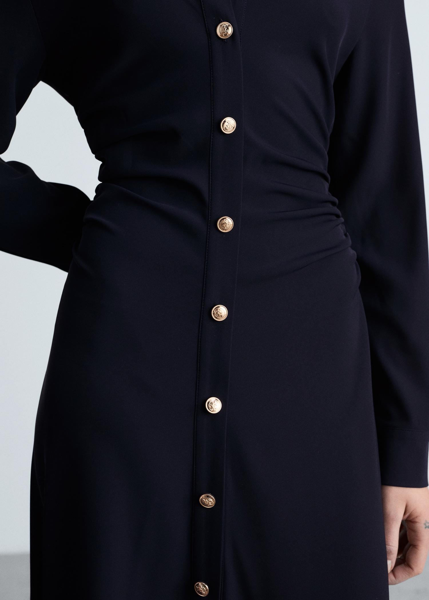 Midi-dress with draped waist - Women | MANGO USA Product Image
