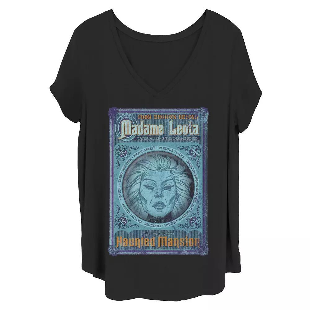 Disney's The Haunted Mansion Women's Madame Leota Poster V-Neck Tee, Girl's, Size: 1XL, Black Product Image