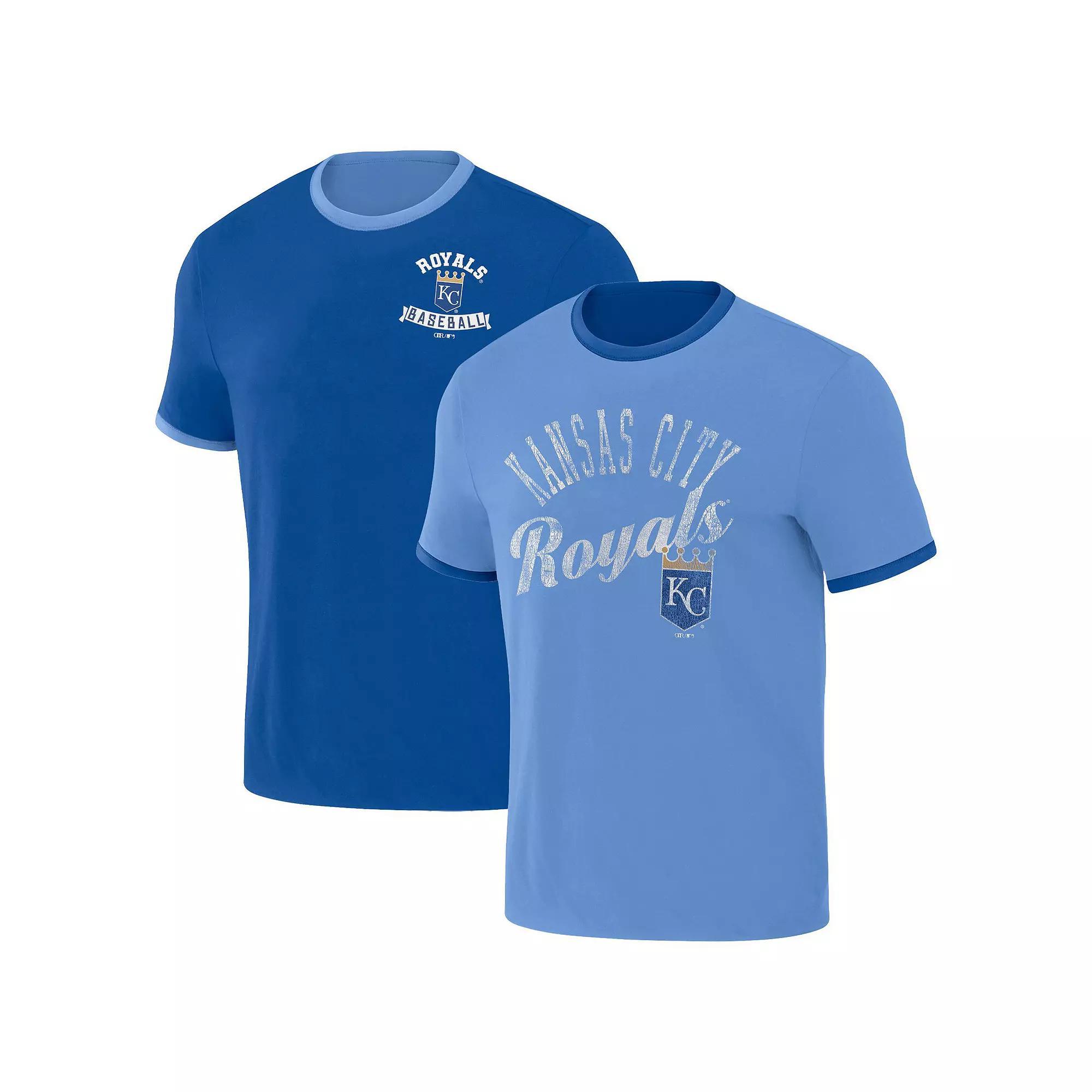 Mens Darius Rucker Collection by Fanatics Royal/Light Kansas City Royals Two-Way Ringer Reversible T-Shirt Product Image
