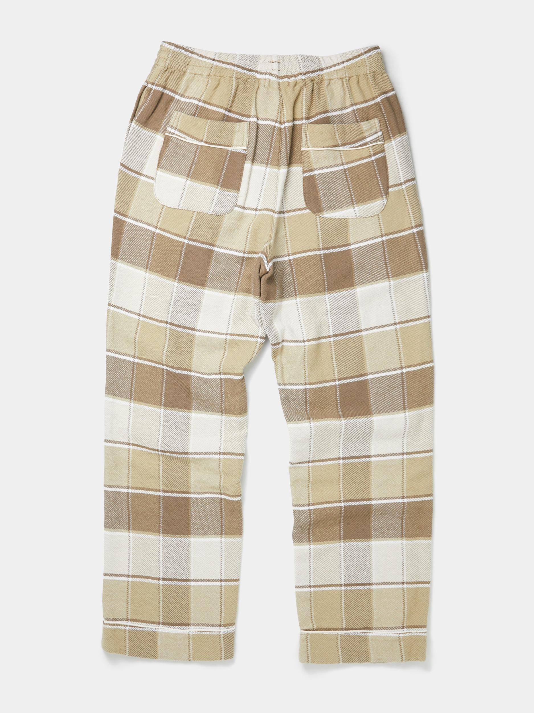 Checkered Pajama Pants (Beige) Product Image