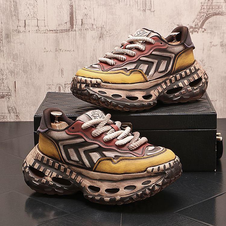 Lace-Up Platform Sneakers Product Image