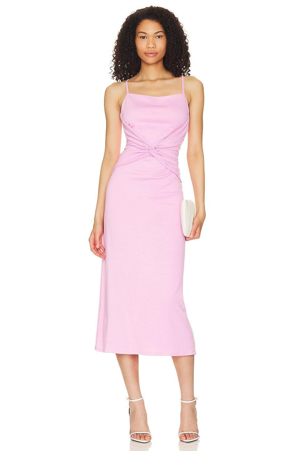 Women's ALEXIA ADMOR Crewneck Draped Midi Sheath Dress, Size: Small, Pink Product Image