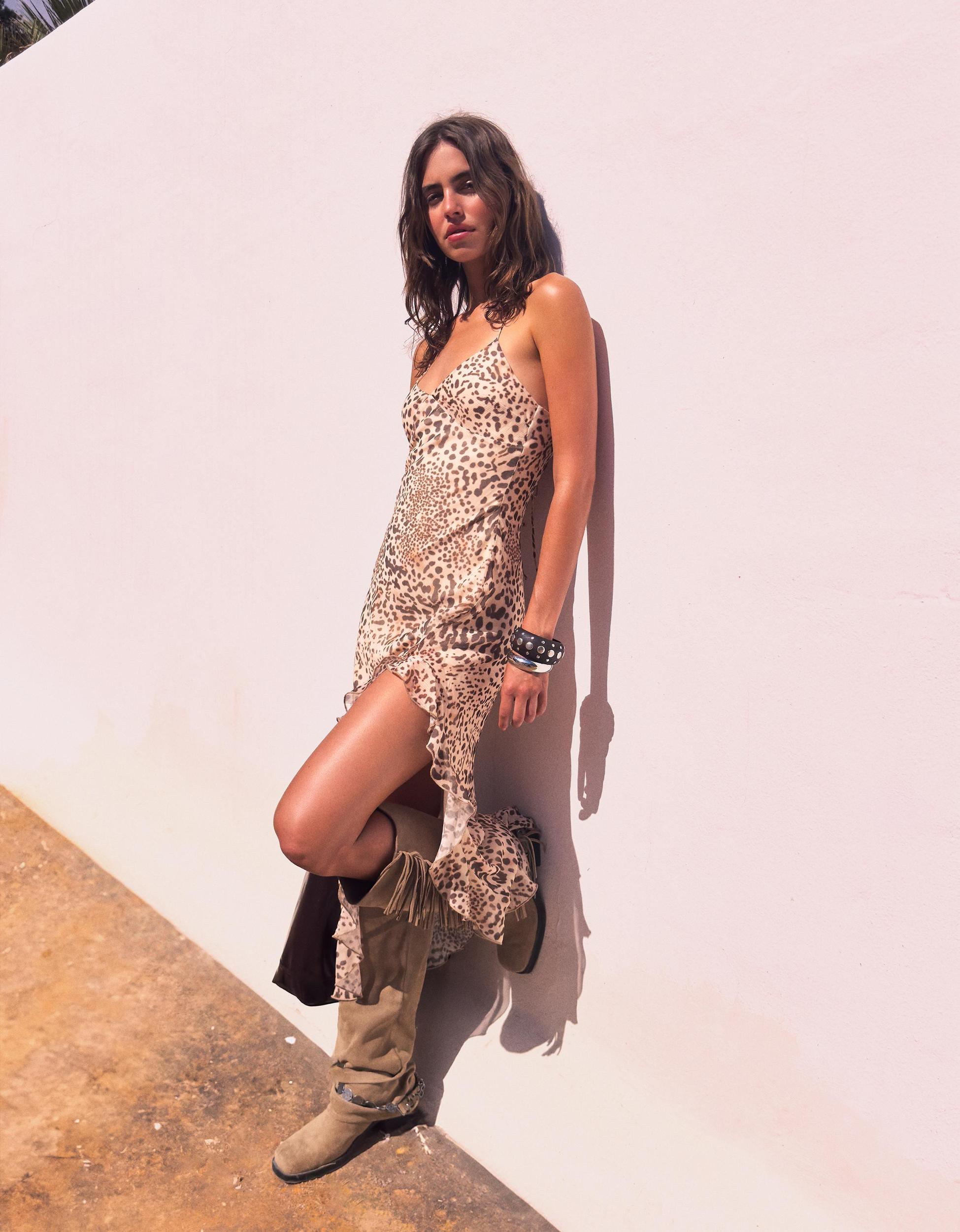Animal print midi dress Product Image