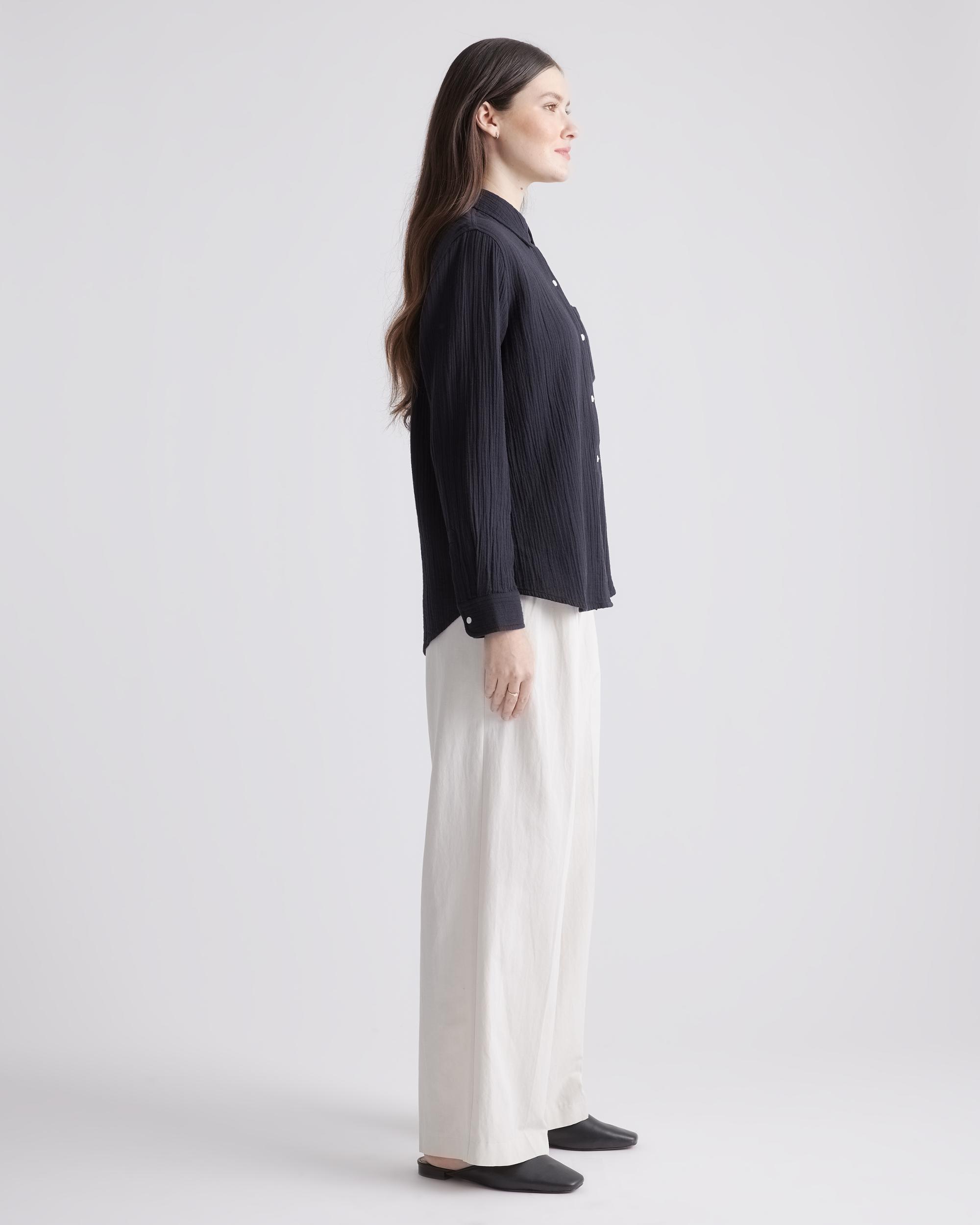 Quince | Women's Gauze Long Sleeve Shirt Size XS, Organic Cotton Product Image