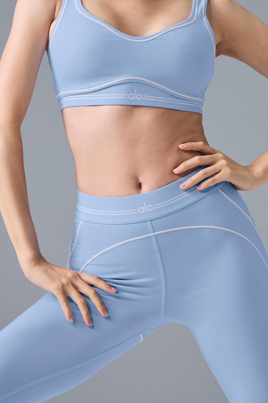 Airbrush High-Waist Heart Throb Legging - Seashell Blue/White Product Image