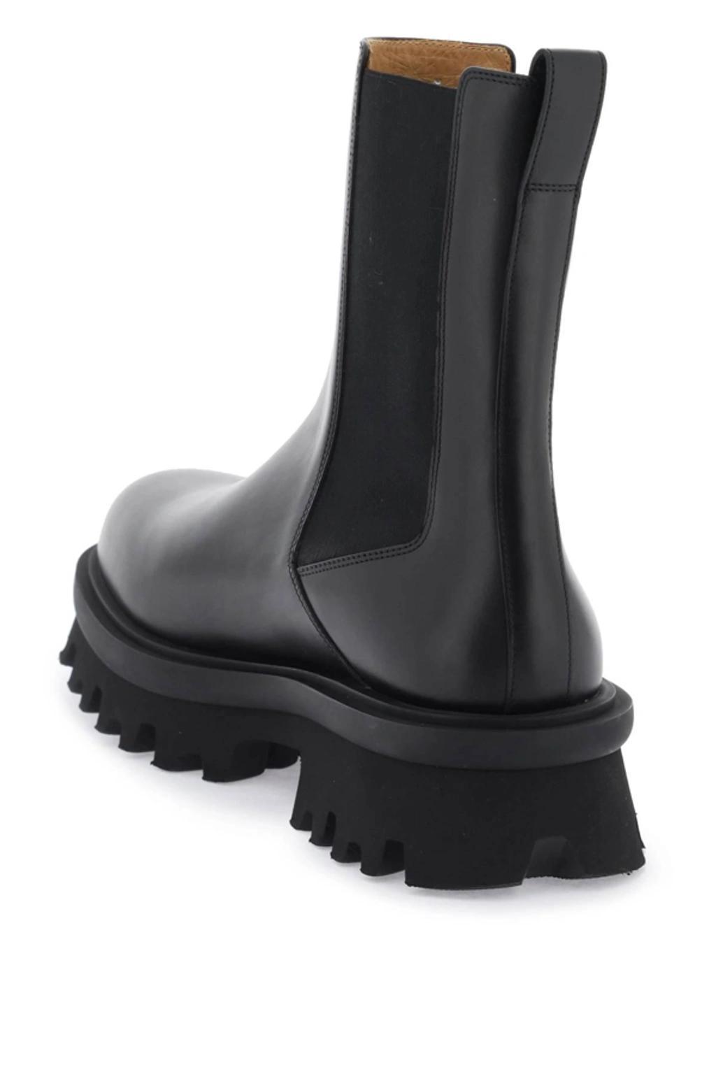 FERRAGAMO Chunky Chelsea Leather Boots In Black Product Image