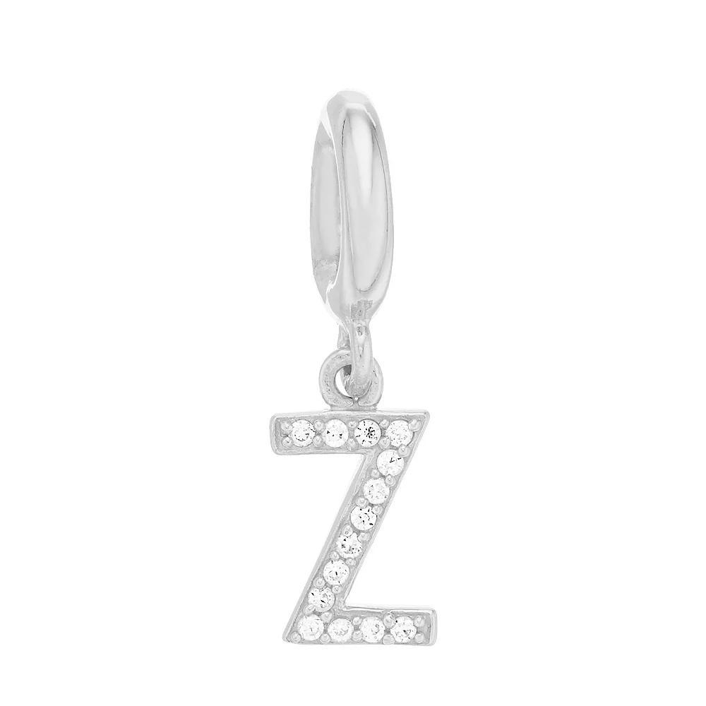 SIRI USA by TJM Sterling Silver Cubic Zirconia Initial Charm, Women's Product Image