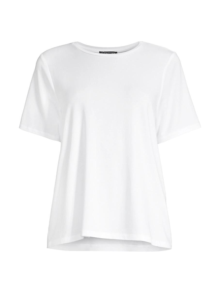 Crewneck Short-Sleeve Stretch Jersey Top Product Image