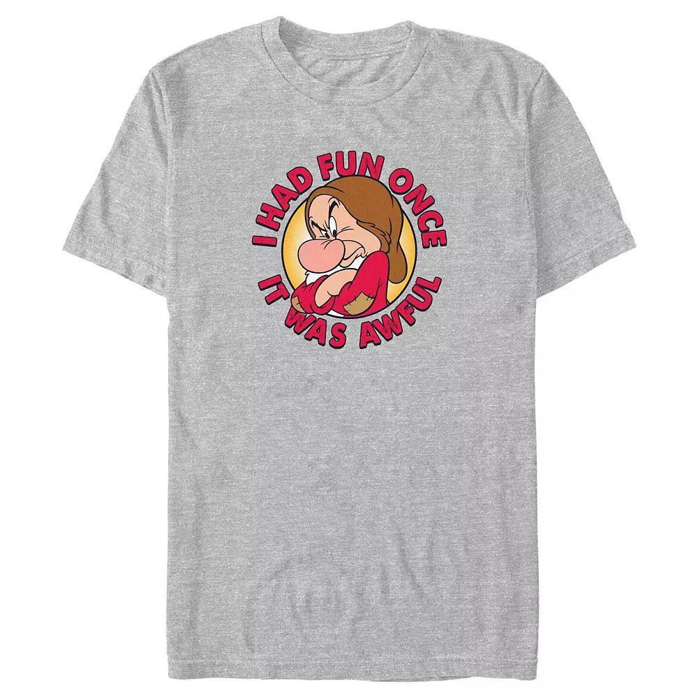 Disney's Snow White And The Seven Dwarfs Grumpy Stamp Big & Tall Graphic Tee, Men's, Size: 4XL, Athletic Grey Product Image