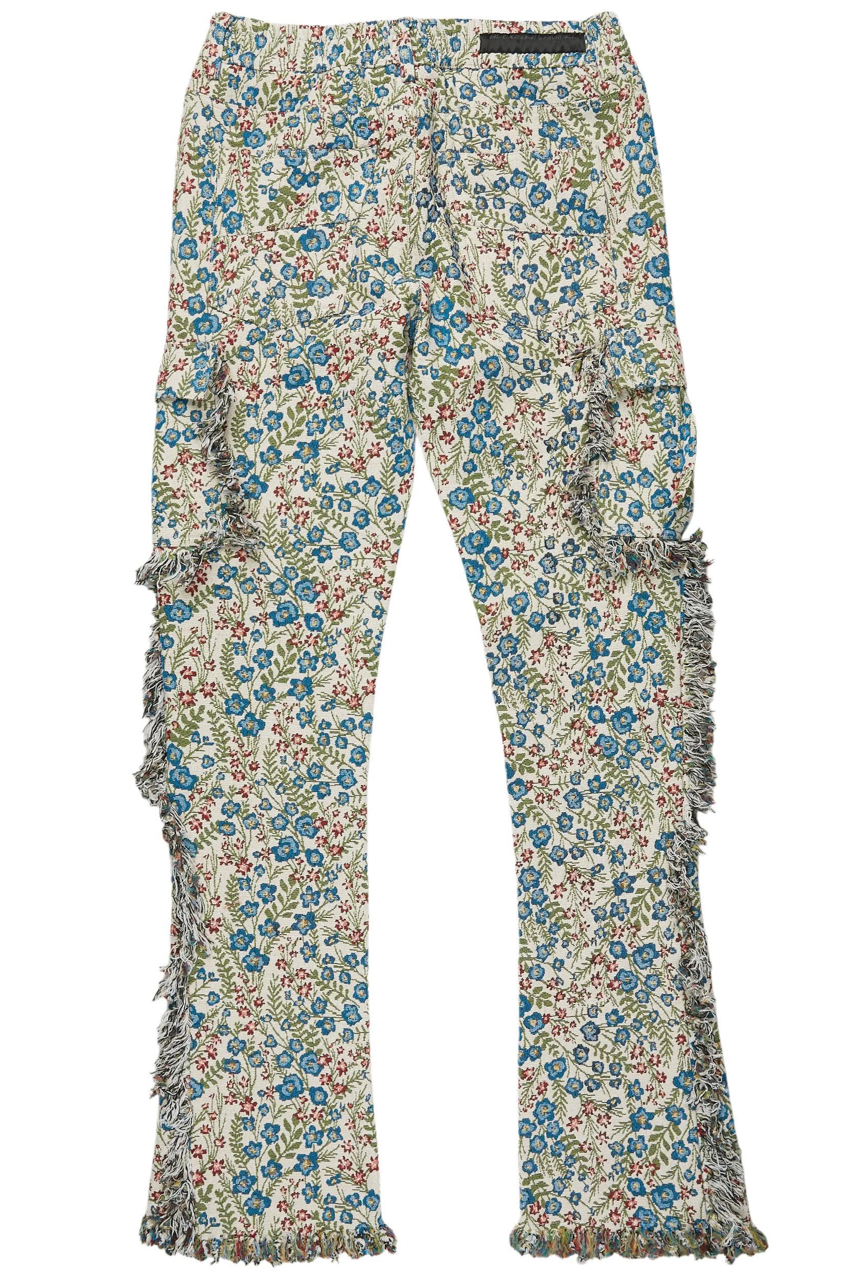 Ayara Beige/Multi Slim Tapestry Flare Jean Male Product Image