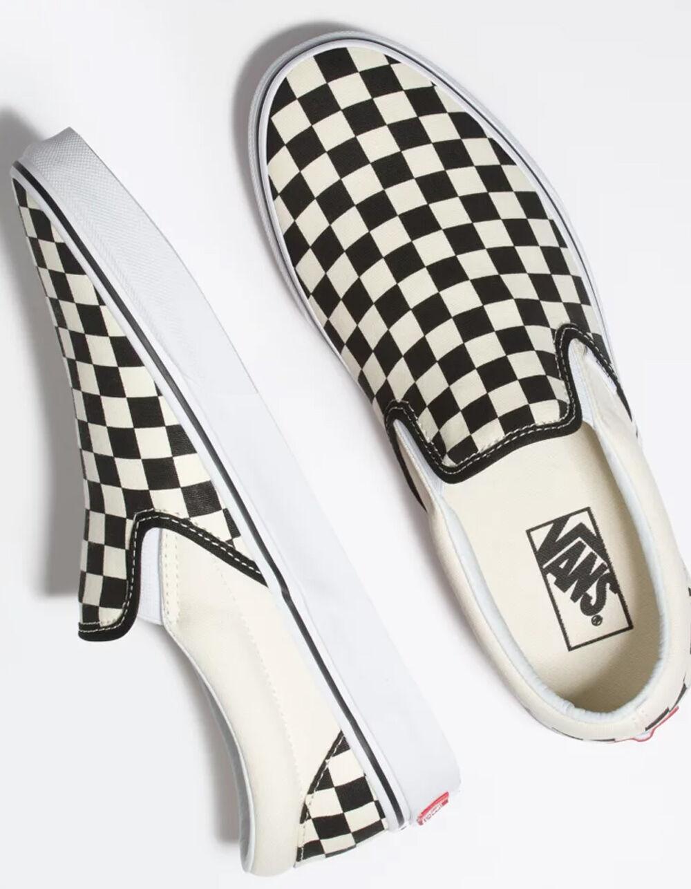 VANS Checkerboard Slip-On Black & Off White Shoes Product Image