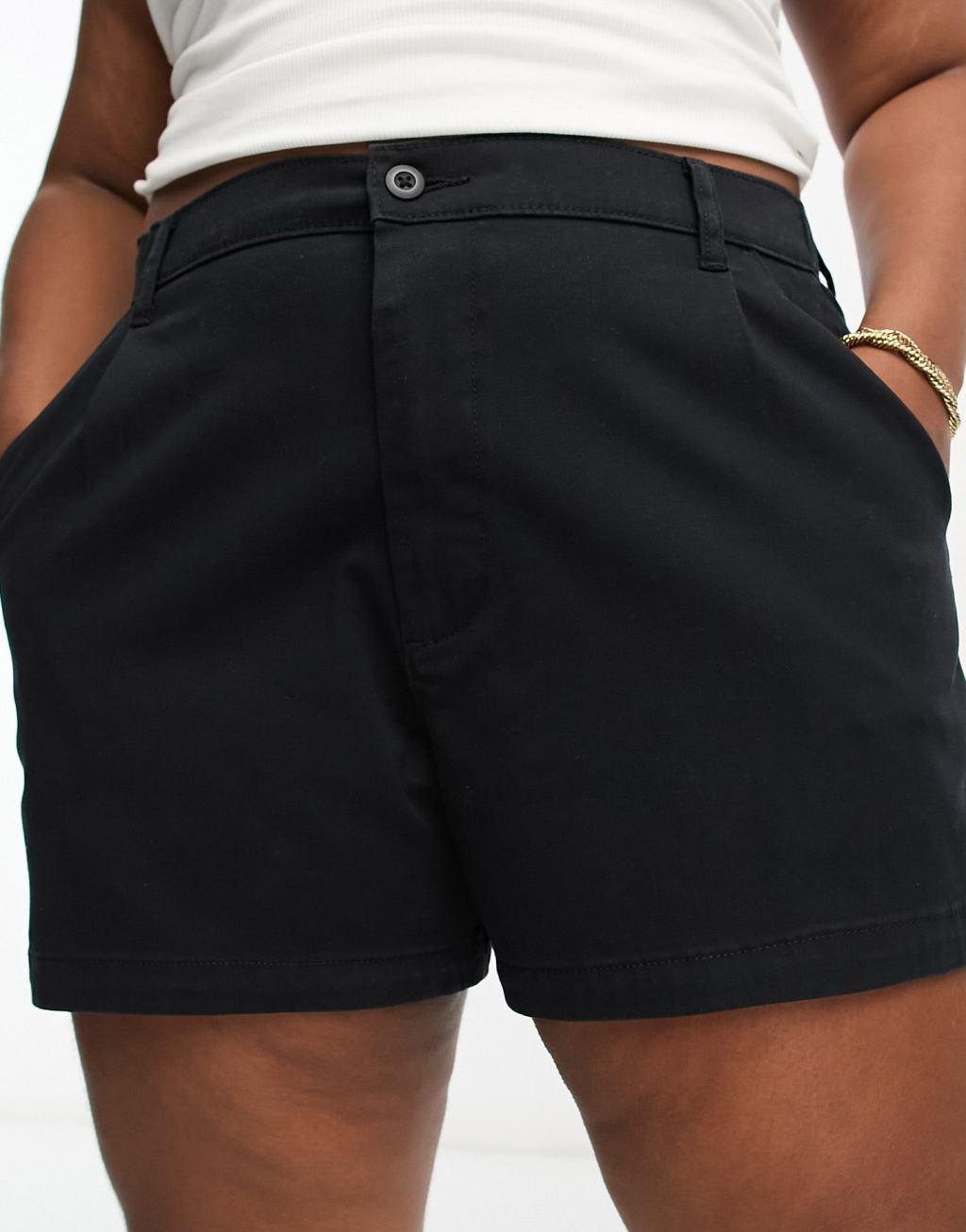 ASOS DESIGN Curve chino short in black Product Image