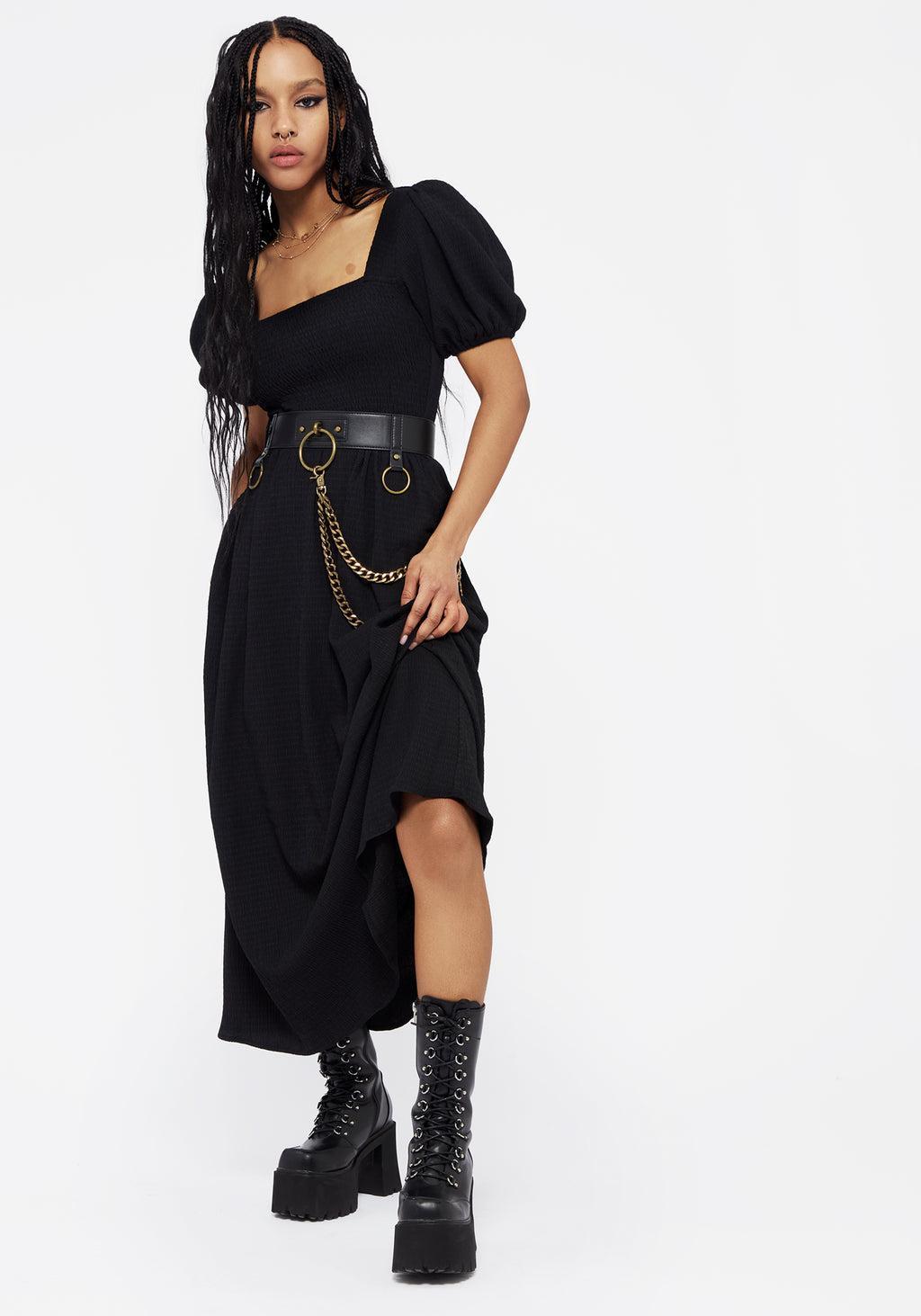 Carmine Midaxi Smock Dress - Black Product Image