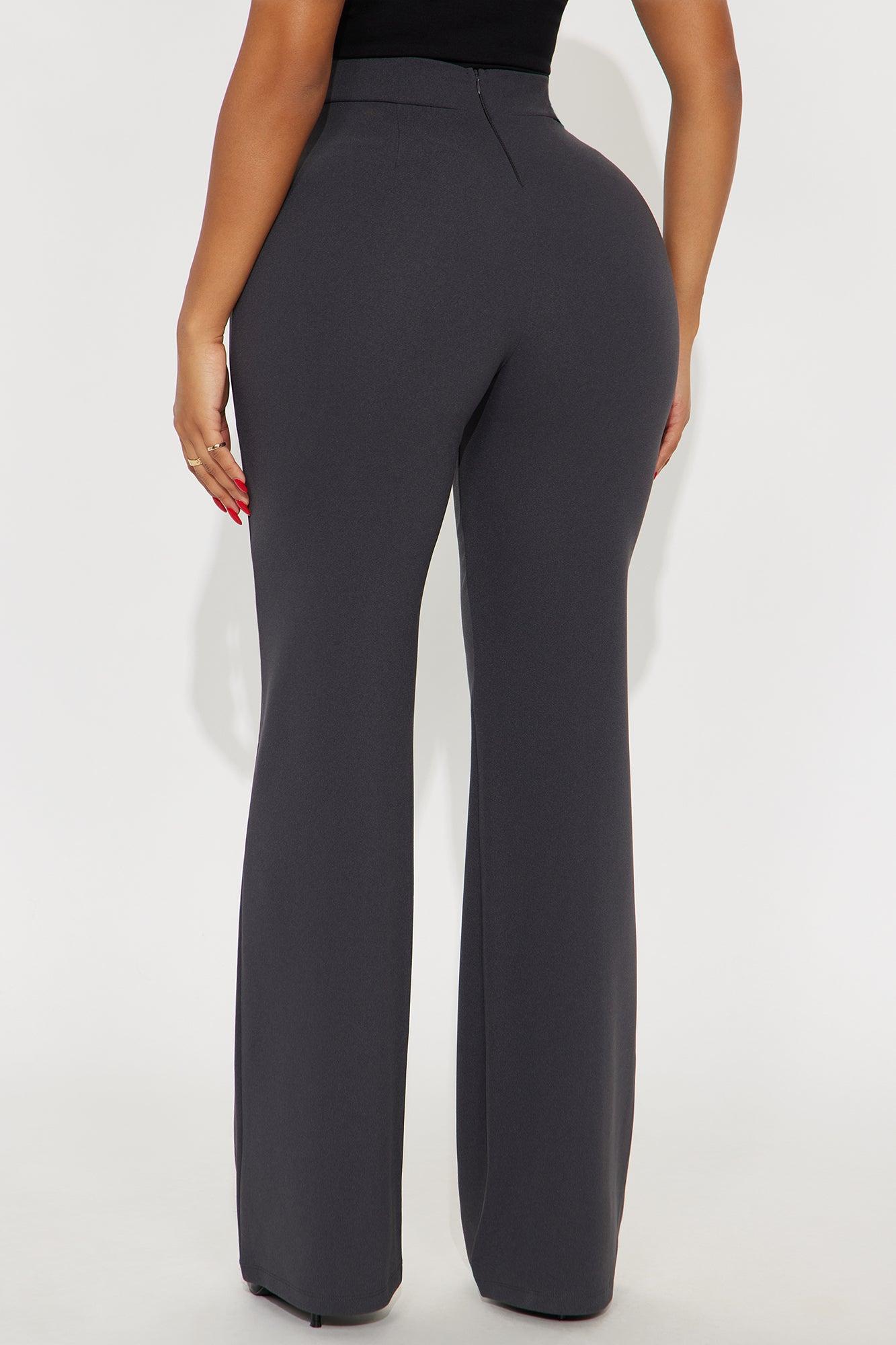Victoria High Waisted Dress Pants - Charcoal Product Image
