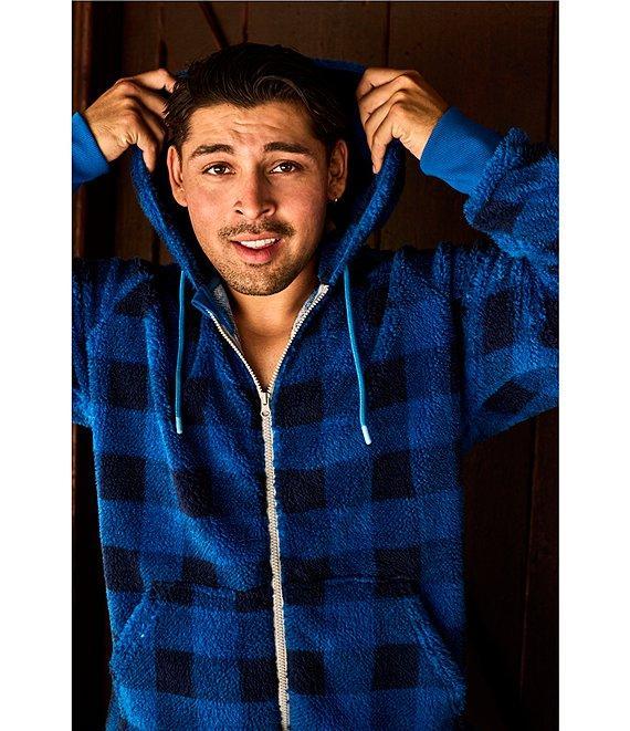 Chubbies Long Sleeve Mariners Buffalo Plaid Fleece Hooded 5.5#double; Inseam Onesie Product Image