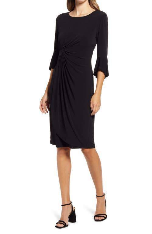 Womens Connected Apparel Solid Bell Sleeve Dress Product Image