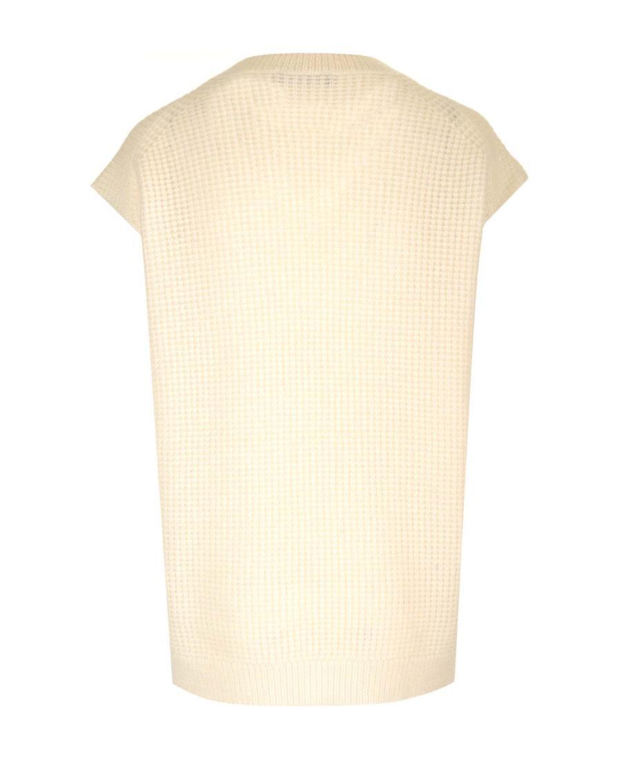 FABIANA FILIPPI V-neck Short-sleeved Sweater In Nude Product Image