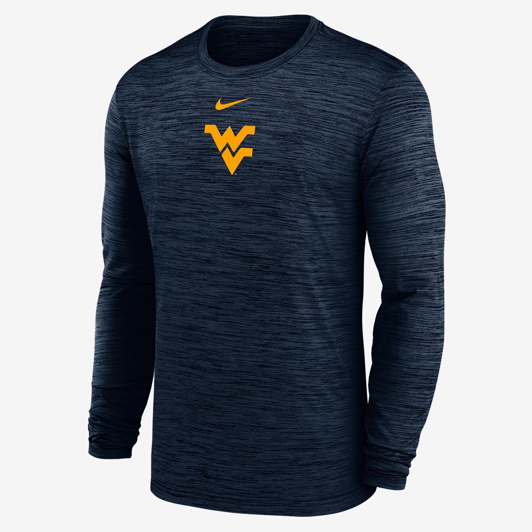 West Virginia Sideline Velocity Men's Nike Dri-FIT College Long-Sleeve T-Shirt Product Image