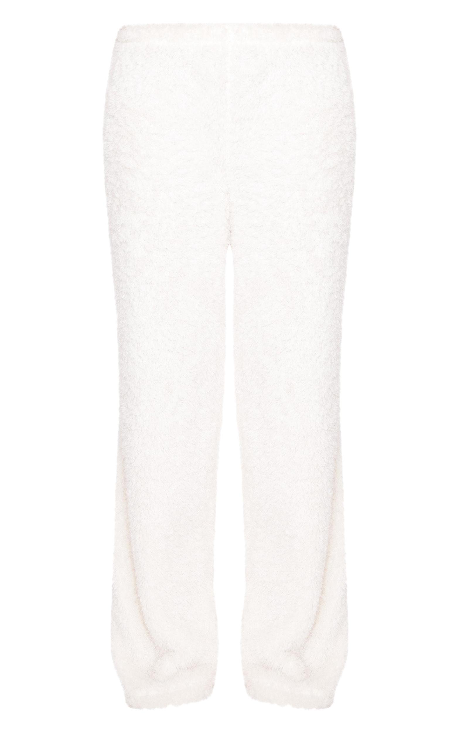 Cream Cosy Fleece Wide Leg Pj Pants Product Image