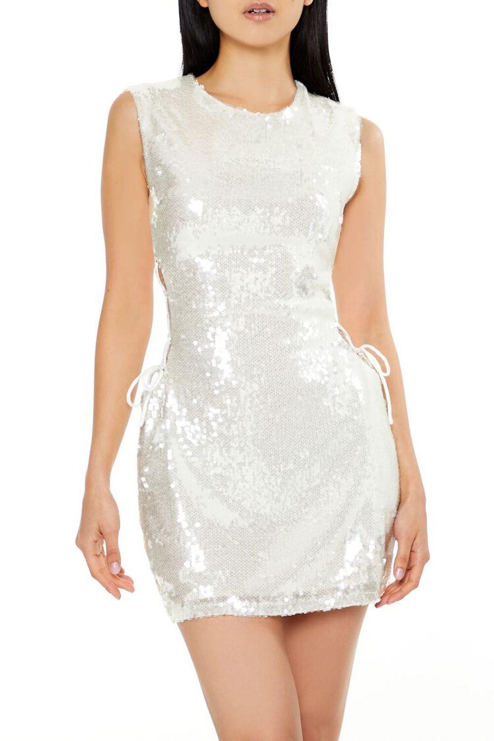 Sequin Lace-Up Cutout Mini Dress | Forever 21 Product Image