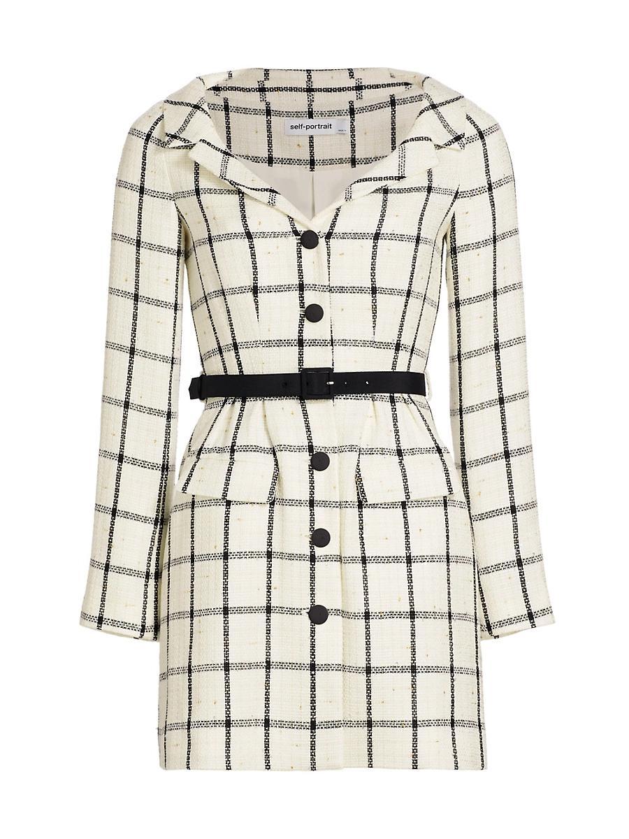 Womens Checkered Belted Minidress Product Image