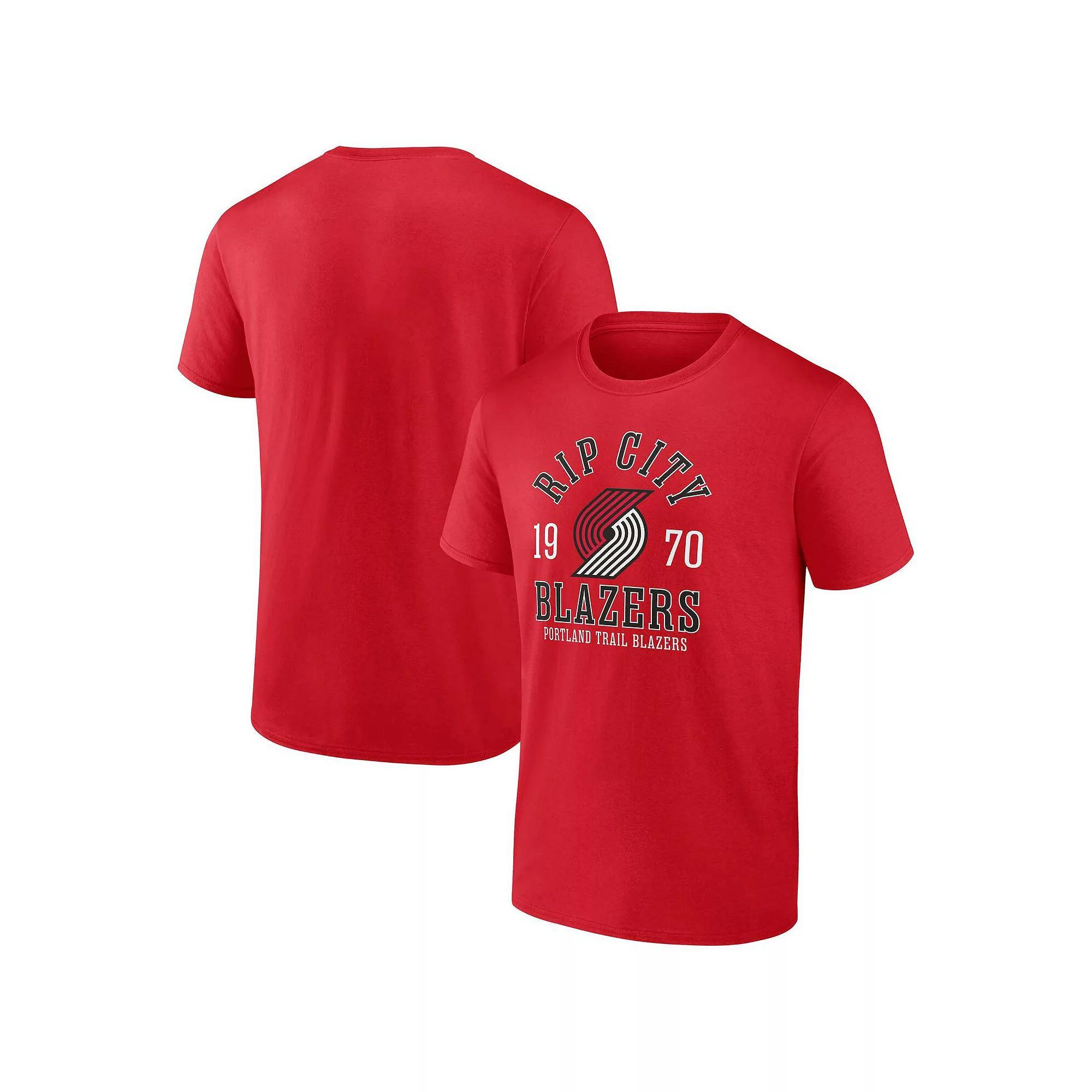Men's Fanatics  Red Portland Trail Blazers Iconic The Extras T-Shirt, Size: Large Product Image