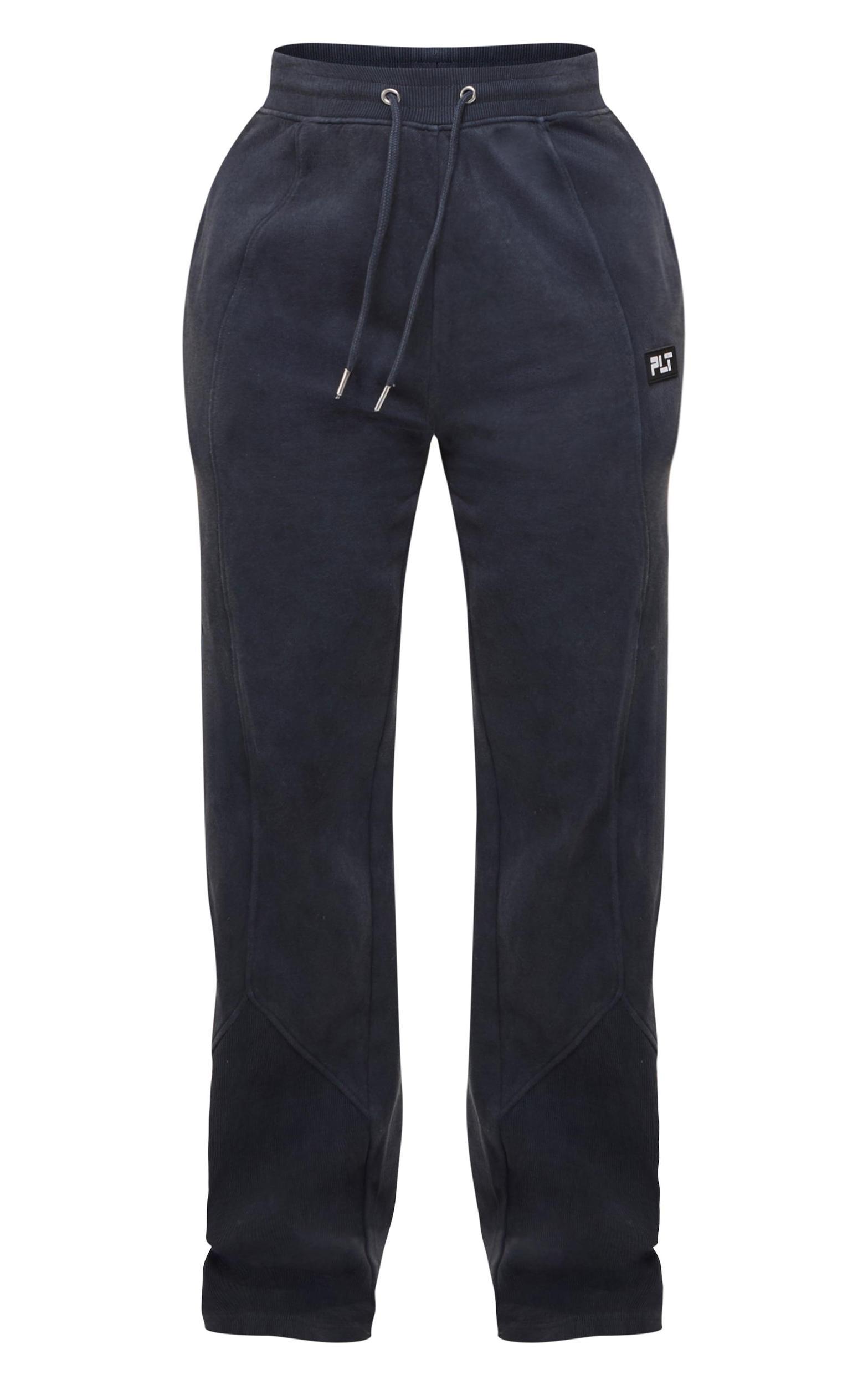 PRETTYLITTLETHING Shape Washed Charcoal Wide Leg Sweatpants Product Image