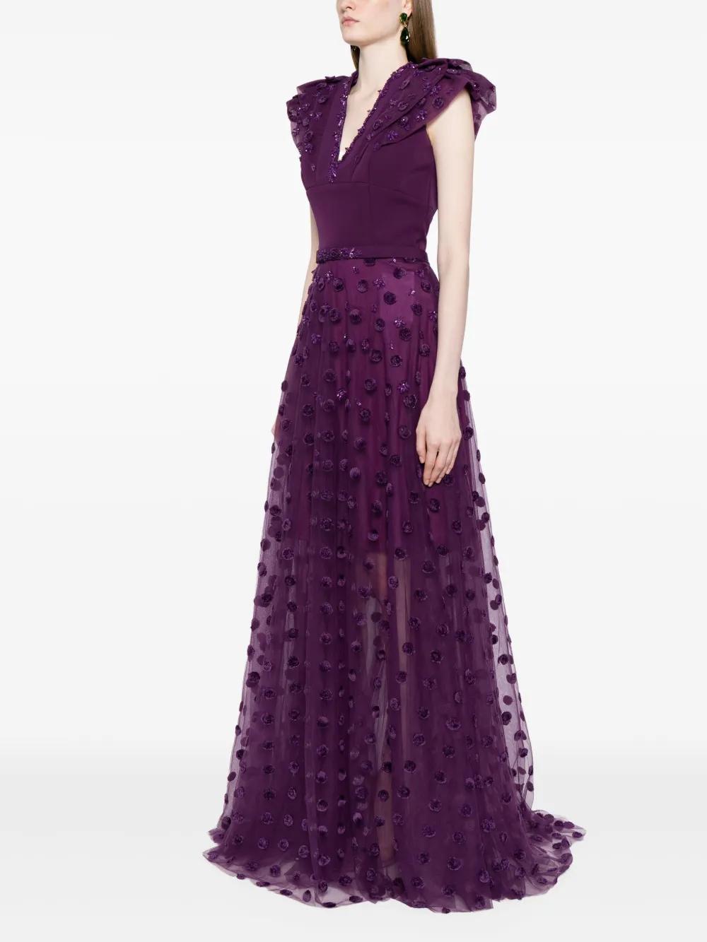 polka dot beaded tulle dress Product Image