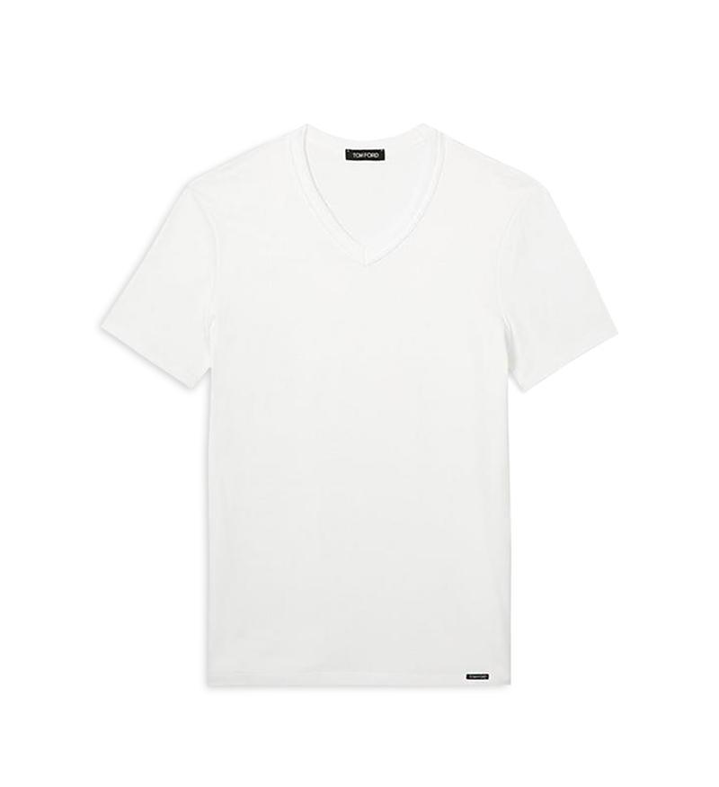 Tom Ford Cotton Blend V-Neck Tee Product Image