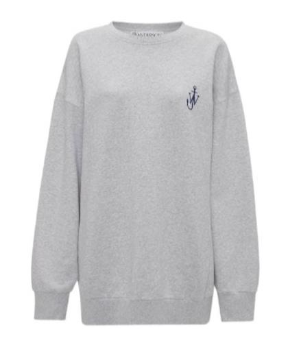 JW ANDERSON Anchor Embroidery Back Print Sweatshirt In Grey Product Image
