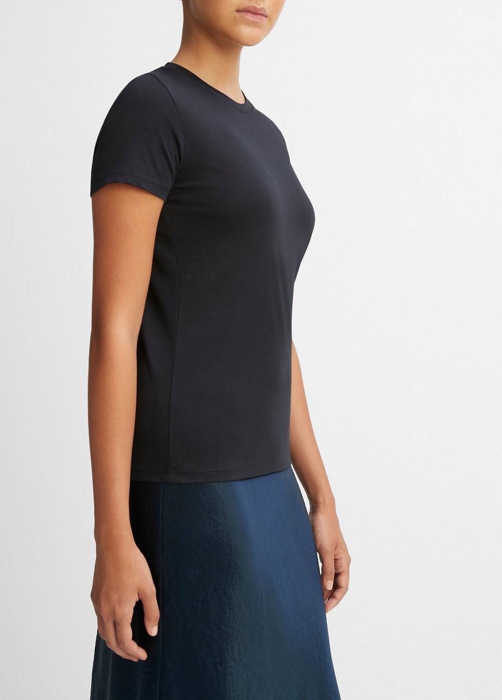 Womens Essential Pima Cotton Crew Neck T-Shirt, Coastal Blue, Size XL Vince Product Image