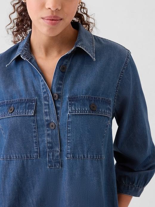 Denim Utility Mini Shirtdress Product Image